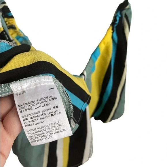 BAR lll Off Shoulders Colorful Sky Dream Wide Stripes Blouse Size S - Picture 5 of 9